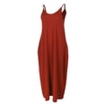 thumbnail image 1 of Vestido maxi largo de las mujeres Sunnimix Sin mangas Con Cuello En V Suelto Con Bolsillos Azul L, 1 of 8
