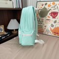 thumbnail image 5 of Solid Color Backpack with Zippered Side Pocket, Aesthetic School Backpack, Lightweight Breathable Bookbag for Middle School College, Green, 5 of 6