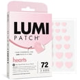 thumbnail image 1 of Parches para espinillas LUMI para el acné 72, hidrocoloide en forma de corazón, 1 of 8