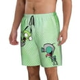 thumbnail image 2 of Green Gir Invader Zim Men's Beach Shorts Swim Trunks Casual Quick Dry Board Shorts Swimwear with Mesh Lined and Pockets, 2 of 8