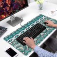 thumbnail image 2 of Long Mouse Pads for Desk,Teal Geometric Boho Pattern Desk Mats on Top Of Desks, Desk Mouse Pad Extra Large with 3mm Non-Slip Base and Stitched Edge for Gaming,Office,Work,Home 31.5"x15.7", 2 of 6
