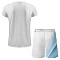 thumbnail image 4 of VBTAPA Mens 2 Pieces Sweatsuit Set Fashion 3D Print Short Sleeve Crewneck Tee Top and Drawstring Shorts Sets Big and Tall Casual Tracksuit Light Blue L, 4 of 5