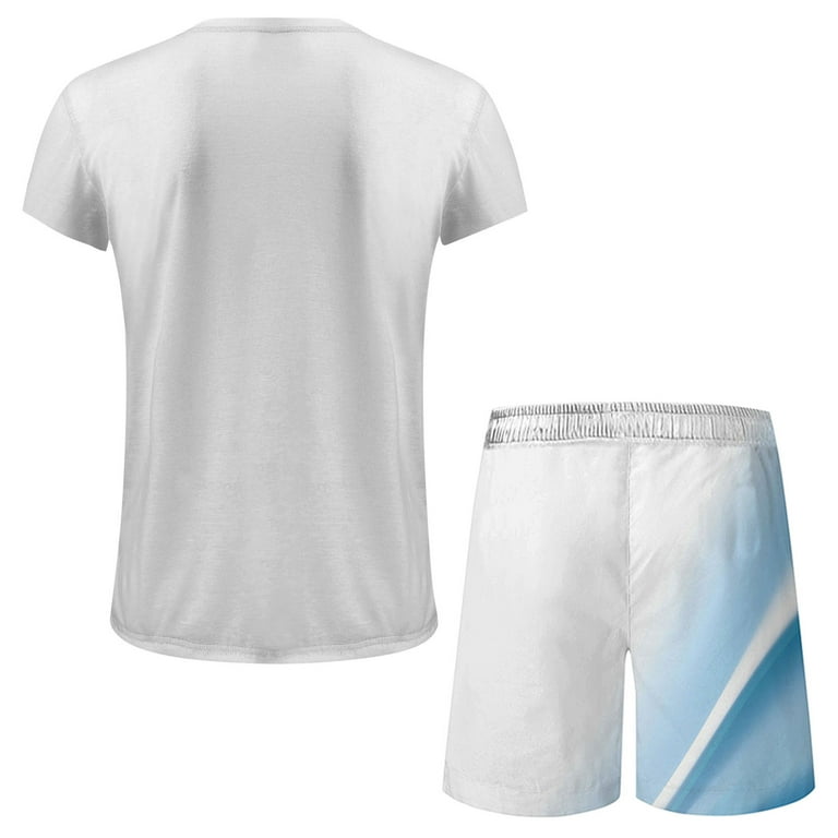 Xysaqa Men's 2 Piece Short Outfits, Color Block Tee Shirt Xysaqa Men's 2 Piece Short Outfits, Color Block Tee Shirt
