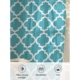 thumbnail image 6 of Sheer Curtains 45 Inch Length 2 Panels Set for Kitchen, Turquoise Morocco Semi Sheer Curtains for Windows, Boho Ethnic Traditional Geometric Voile Window Treatments Rod Pocket Curtain, 6 of 7