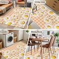 thumbnail image 6 of Spring Floral Washable Area Rugs 3'x5', Watercolor White Flowers Rustic Yellow White Plaid Low Pile Throw Living Room Rug Non-Slip Sturdy Edge Binding Carpet for Indoor Entryway Bedside Kitchen, 6 of 9
