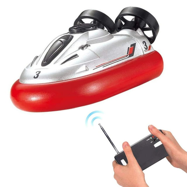 stanreset Mini Bateau RC pour Enfants Bateau de Course Télécommandé Hovercraft Jouet Interactif Parent-Enfant Rouge
