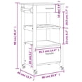 thumbnail image 2 of vidaXL Kitchen Trolley Rolling Cart on Wheels Living Room Solid Wood Pine, 2 of 8