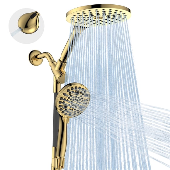 Combo de cabezal de ducha MakeFit Dual Rainfall de 8 pulgadas con dispositivo portátil
