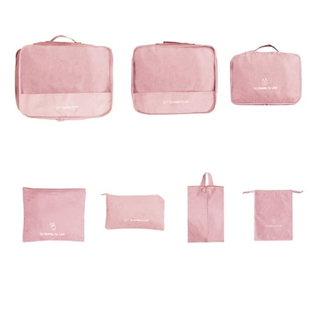 

BNisBM Travel Bag Set Cationic Seven Piece Suitcase Clothes Shoes Toiletries Sorting Package Breakthrough
