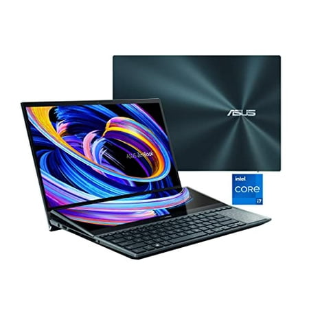 ASUS ZenBook Pro Duo 15 OLED UX582 Laptop, 15.6" OLED 4K Touch Display, Intel Core i9-12900H, 32GB, 1TB, GeForce RTX 3060 Laptop GPU, ScreenPad Plus, Windows 11 Pro, Celestial Blue, UX582ZM-XS99T