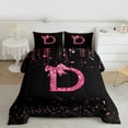 thumbnail image 2 of Manfei Letter Monogrammed Bow D Bedding Comforter Set 2pcs for Boys Girls,Bling Glitter Twin Comforter Sets Microfiber,Dreamy Princess Breathable Bedding Set,Lightweight Room Decor,Reversible, 2 of 8