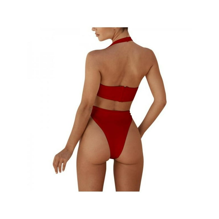 Red thong one piece swimsuit deals