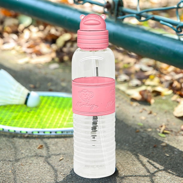 Fiudx Ofertas relámpago Vaso de agua deportivo de verano para mujer, vaso de plástico portátil irrompible, gran capacidad, vaso con pajita para estudiantes de gran belleza, grande, 600 ml