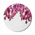 thumbnail image 1 of Floral Mouse Pad for Computers, Orchids Branches Symbolizing Purity, Round Non-Slip Thick Rubber Modern Gaming Mousepad, 8" Round, Pink Fuchsia White, by Ambesonne, 1 of 2