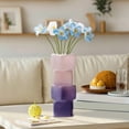 thumbnail image 6 of Stacked Geometric Glass Tabletop Decor with Gradient Finish for Modern or French Style Home Accent and Flower Arrangement in Purple, 6 of 6