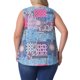 thumbnail image 3 of Agnes Orinda Blusas Boho de Talla Grande para Mujeres, Sin Mangas, Cuello Redondo, Dobladillo Curvado, Casual, Playera Fluida 1X Azul, 3 of 6