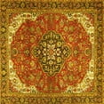 thumbnail image 1 of Ahgly Company Machine Washable Indoor Square Medallion Yellow Traditional Area Rugs, 7' Square, 1 of 4