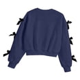 thumbnail image 4 of Sudadera con lazo de manga larga para niña, blusa informal de manga larga con cuello redondo, blusa de poliéster para niña, 4 of 6