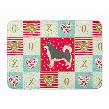 Carolines Treasures Alaskan Malamute Love Machine Washable Memory Foam Mat doormats, Multicolor