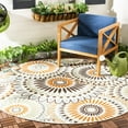 thumbnail image 2 of SAFAVIEH Veranda Petra Geometric Indoor/Outdoor Area Rug, Cream/Chocolate, 3' x 3' Round, 2 of 10