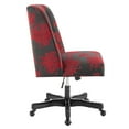 thumbnail image 4 of Linon Draper Red Floral Wood Upholstered Office Chair in Black, 4 of 10