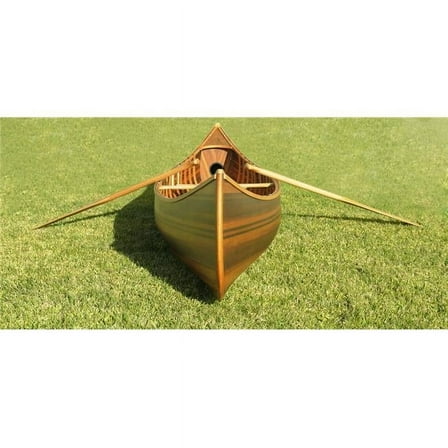 Wooden Canoe with Ribs Curved Bow, Matte - 26.25 x 118.5 x 16 in.