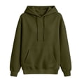thumbnail image 4 of Zipup Hoodie Women Cameland Women's Casual Loose Long-Sleeve Hooded Pullover With Paneling Green,XXL, 4 of 6