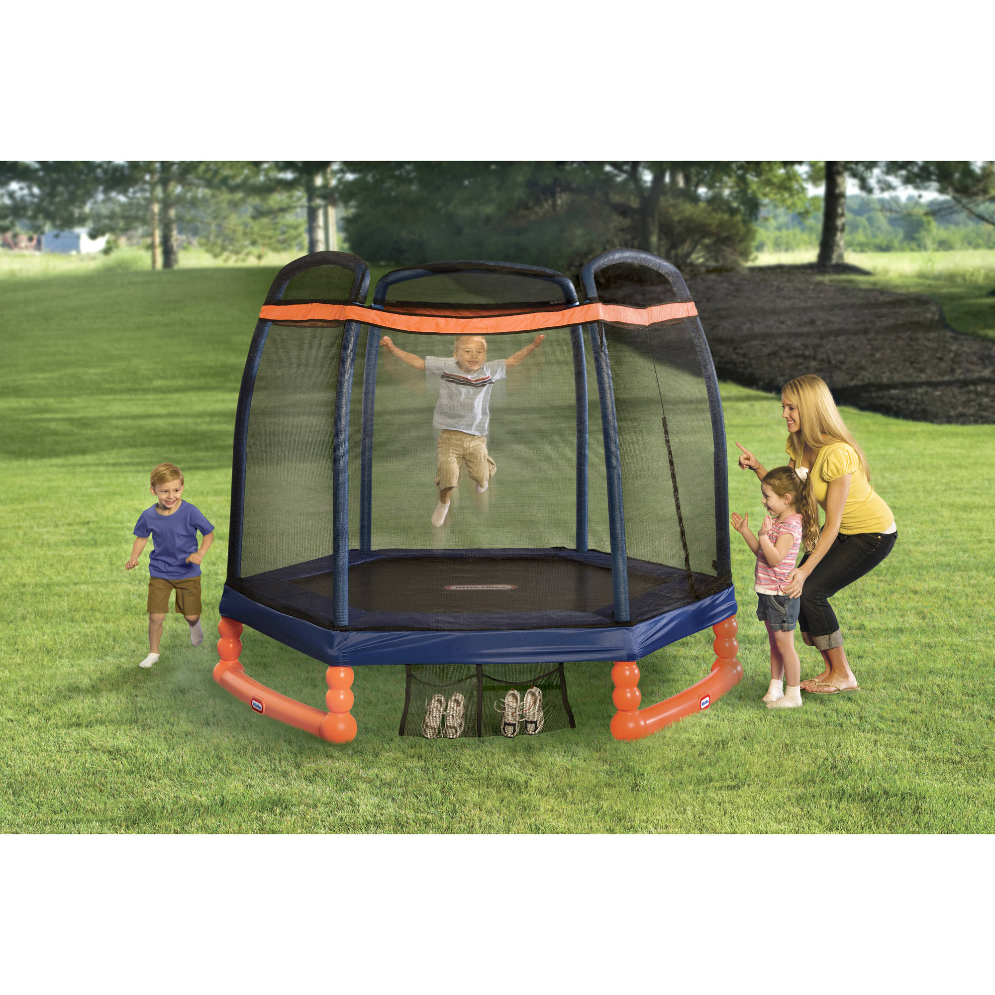 Little Tikes 7-Foot Trampoline, with Enclosure, Blue/Orange - image 3 of 6