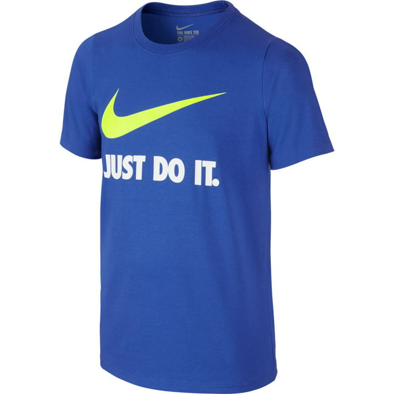 Hoopvol hemel verlegen Nike Youth Boys Just Do It JDI Swoosh T-Shirt 709952-480 Royal Blue -  Walmart.com