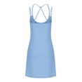 thumbnail image 5 of USSUMA Summer Dresses for Women 2025 Summer Dresses Sleeveless Crew Neck Casual Solid Color Camisole Loose Fit Maxi Dress Trendy Skirts Breathable Skirts Trekking Deals Light Blue Dress Size-XL, 5 of 6