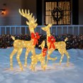 thumbnail image 6 of Ktaxon 3D Lighted Christmas 3-Piece Deer Set Outdoor Yard Decoration Set LED Lights, Stakes - Gold, 6 of 10