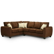 Angle View: Sophia Sectional Chair Back, Dark Brown Twill