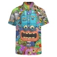 thumbnail image 3 of Game My Singing Monsters Men's Casual Button-Down Shirts Summer Short Sleeve Tee Shirt Daily Hawaiian Beach Shirt Top With Pocket, 3 of 9