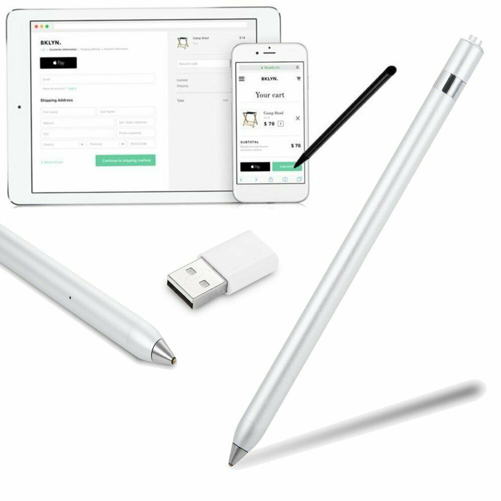 Rechargeable LED Pencil Smart Stylus Active Touch Pen For Tablet MA