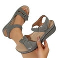 thumbnail image 4 of LOVZFMLL Sandals for Women 2025 Casaul Outdoor Hiking Walking Wedge Sandals Comfort Open Toe Ankle Straps Summer Shoes for Travel Beach Vacation Gray 6.5, 4 of 9