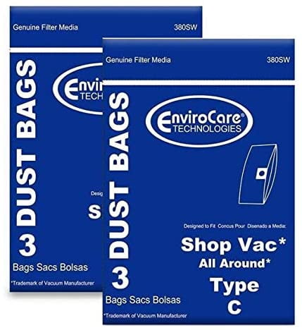 vacuum bag fit Shop Vac Type C part # 906 69 906-69 3 gallon  90669 