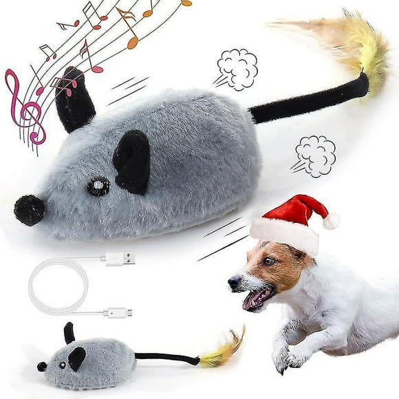 Fake Mouse Moving Dog Toy With Automatic Sensor, Dog Mouse Toy With Realistic Sound Extended Tail,