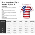 thumbnail image 3 of KLL Men's Hawaiian Shirt Short Sleeve Button Down Beach Shirts-America Flags3, 3 of 5