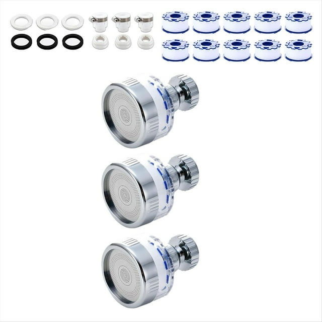 Juego de 3 Filtros de Agua para Grifo de , Purificador de Agua Universal para Grifo de Cocina Giratorio de 360°, Filtro para Grifo de Baño.