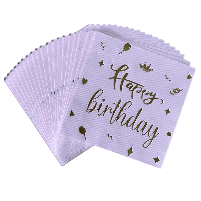 Wedding Cocktail Napkins Gold Foil,Dessert Disposable Beverage Paper Napkins for Wedding Shower