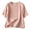 Pink, variant on Women's Literary Retro Loose Casual Linen Short Sleeve T-Shirt Top Comfortable Breathable Tee