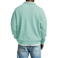 thumbnail image 4 of Nokdvo Men’s Long Sleeve Polo Shirts Waffle Knit Zipper Polo Collared Textured Knit Sweatshirt Solid Color Relaxed Fit Fashion Winter Comfort Thermal Clothing,Mint Green 2XL, 4 of 4