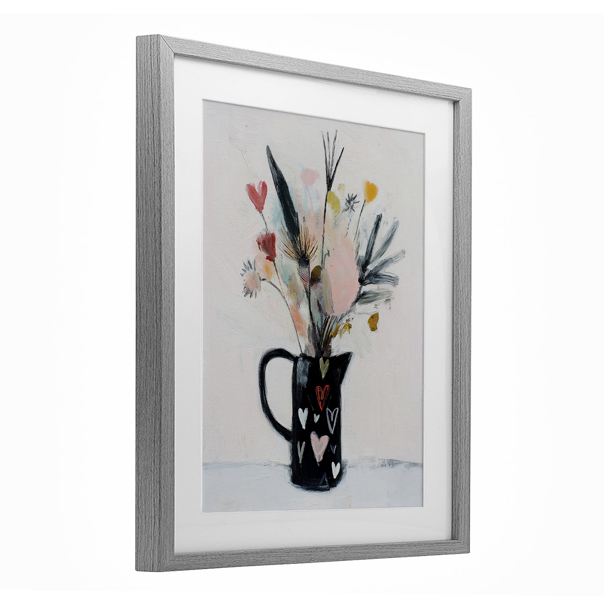 Stupell Industries Vase Of Abstract Time Gray Framed Print Under Glass, design by Svetlana Aleynikova
