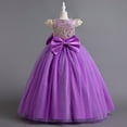 thumbnail image 4 of IBTOM CASTLE Flower Girl Sequin Lace Dress for Kids Wedding First Communion Princess Pageant Formal Party Long Maxi Gowns 11-12 Years Purple, 4 of 6