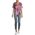thumbnail image 5 of Time and Tru Women's Short Sleeve V-Neck Tunic T-Shirt, 5 of 6