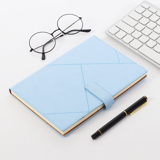 Cuaderno A5 de piel sintética | Agenda de ante con tapa dura y hebilla metálica magnética | Papel grueso color crema resistente a las manchas | Diario de oficina para estudiantes, para anotar,