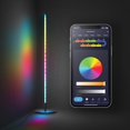 thumbnail image 3 of Feit Electric Lampe de Sol Intelligente 42 Pouces Changement de Couleur, RGBW, WiFi LED Lampe de Coin Debout, Synchronisation Musicale, Fonctionne avec Alexa et Google Assistant, Finition Aluminium Noir Moderne, 8 Watts, FLOOR42/RGB/BLK/AG, 3 of 4