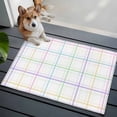 thumbnail image 3 of White Plaid Grid Entryway Rug 2'x3'&nbsp; Non Slip Front Door Mats, Colorful Line Modern Simple Geometric Entrance Rugs Indoor Outdoor Carpet, Washable Floor Mats Small Area Rug for Bedroom Kitchen, 3 of 8