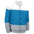 thumbnail image 5 of Gray Blue And White Stripes Baseball Jersey Fashion Ribbed Sleeve Man Women's Jacket Motion Tops XXS-6XL, 5 of 7