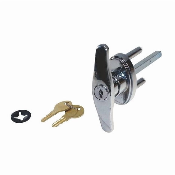 American Garage Door Supply Keyed T Handle,Chrome,5/16 x 4-1/4 In LKTH51612